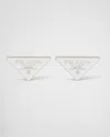 Prada Triangle Logo Hairclip In White
