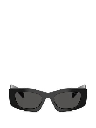 Prada Symbole Geometric-frame Sunglasses In Black