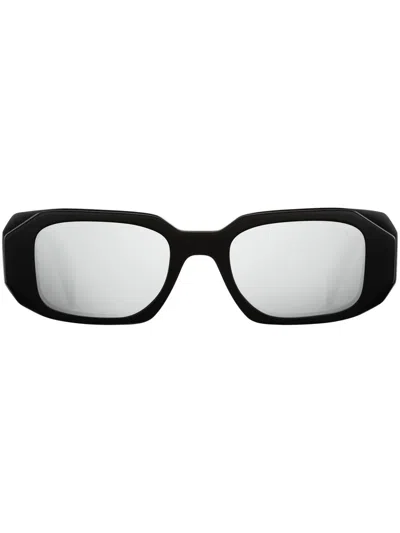 Prada Symbole Rectangle Shape Sunglasses In Black