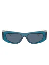 Prada 0pr B19s Angular Acetate Sunglasses In Blue
