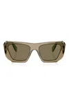 Prada Symbole Geometric-frame Sunglasses In Green