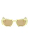 Prada Symbole Geometric-frame Sunglasses In Green