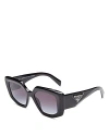 Prada Symbole Geometric Sunglasses, 50mm In Black/purple Gradient