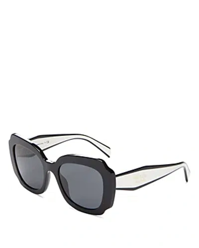 Prada Symbole Geometric Sunglasses, 52mm In Black
