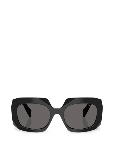 Prada Symbole Geometric-frame Sunglasses In Black