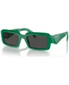 Prada Pr 27zs 11l08z Rectangle Sunglasses In Green