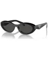 Prada Pr 26zs 16k08z 55mm Womens Oval Sunglasses In Black