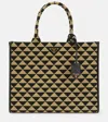 Prada Large Symbole Embroidered Tote Bag In Nero+corda