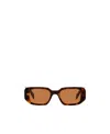 Prada Womens Yellow Pr 17ws Rectangle-frame Acetate Sunglasses In Brown
