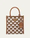 Prada Symbole Embroidered Jacquard Fabric Mini Bag In Corda Talco