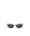 Prada Symbole Wraparound-frame Sunglasses In Black