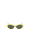 Prada Pr 26zsf Logo Beveled Acetate Oval Sunglasses In Black