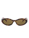 Prada Symbole Oval-frame Tortoiseshell Sunglasses