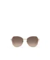Prada Womens Gold Pr 57ys Aviator Steel And Polyamide Sunglasses In Brown