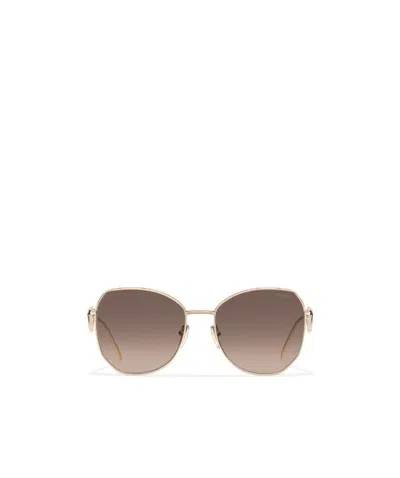 Prada Womens Gold Pr 57ys Aviator Steel And Polyamide Sunglasses In Pale Gold