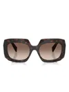 Prada Symbole Oversized-frame Sunglasses In Brown