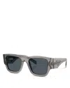Prada Womens Grey Pr 25zs Rectangle-frame Transparent Acetate Sunglasses In Transparent Gray