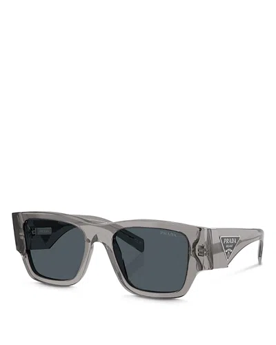 Prada Womens Grey Pr 25zs Rectangle-frame Transparent Acetate Sunglasses
