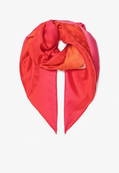 Prada Symbole Print Gradient Silk Twill Scarf