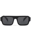Prada Womens Black Pr A05s Rectangle-frame Acetate Sunglasses In Black