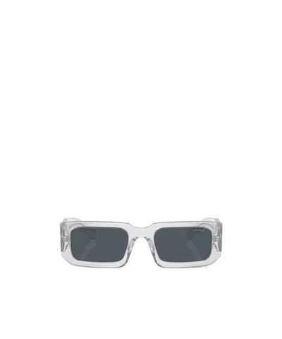 Prada Symbole Rectangle-frame Sunglasses In Gray