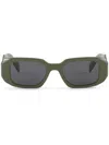 Prada Symbole Rectangle-frame Sunglasses In Green