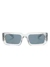 Prada Symbole Rectangle-frame Sunglasses In Grey