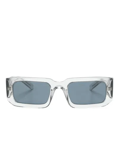 Prada Symbole Rectangle-frame Sunglasses In Grey