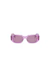 Prada 0pr 17ws Geometric Rectangular Sunglasses In Pink