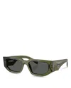 Prada Symbole Rectangle Sunglasses, 54mm In Gray Green