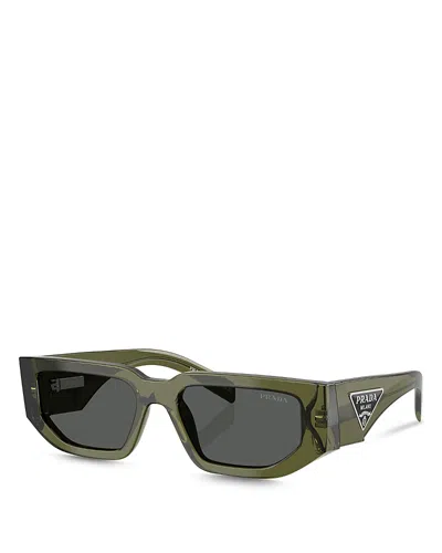 Prada Symbole Rectangle Sunglasses, 54mm In Blue