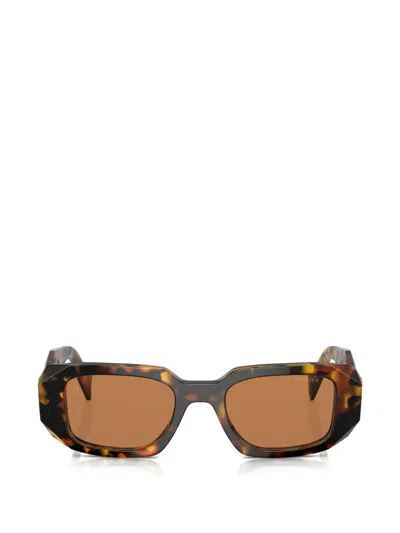 Prada Symbole Rectangle-frame Tortoise-shell Sunglasses In Brown | ModeSens
