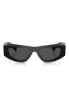 Prada Symbole Rectangular-frame Sunglasses In Black