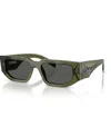 Prada Man Sunglass Pr 09zs In Transparent Military Green