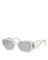 Prada Symbole Rectangular Sunglasses, 49mm In Gray/gray Solid