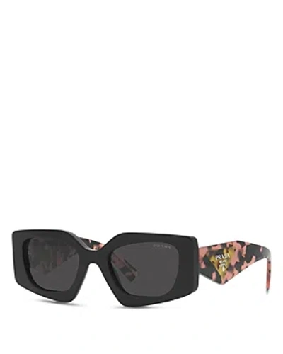 Prada Symbole Rectangular Sunglasses, 51mm In Black/gray