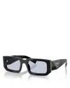 Prada Symbole Rectangular Sunglasses, 53mm In Black