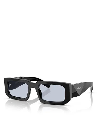 Prada Symbole Rectangular Sunglasses, 53mm In Black
