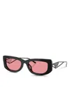 Prada Womens Black Pr 14ys Strawberry-lens Rectangle-frame Acetate Sunglasses In Black Pink