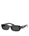 Prada Symbole Rectangular Sunglasses, 55mm In Dark Gray