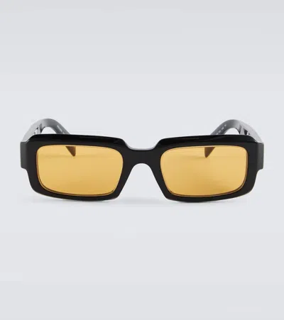 Prada Symbole Rectangular Sunglasses In Black