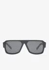 Prada Square Acetate Sunglasses In Gray