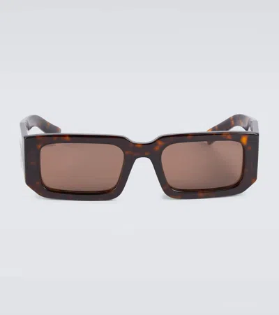 Prada Symbole Rectangular Sunglasses In Tortoiseshell