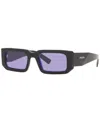 Prada Symbole Rectangular Unisex Sunglasses, Pr 6ys In Black,blue