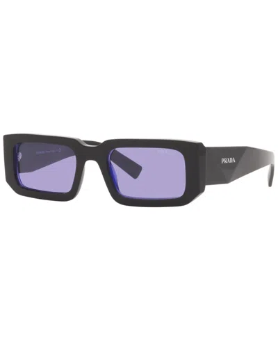 Prada Symbole Rectangular Unisex Sunglasses, Pr 6ys In Black,blue