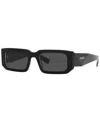 Prada Symbole Rectangular Unisex Sunglasses, Pr 6ys In Black,white