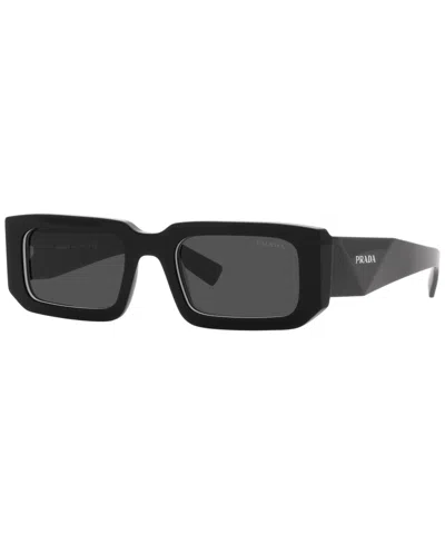 Prada Symbole Rectangular Unisex Sunglasses, Pr 6ys In Black,white