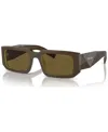 Prada Symbole Rectangular Unisex Sunglasses, Pr 6ys In Loden,cedar