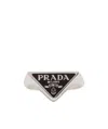 Prada Logo Clip-on Single Earring In Black