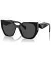 Prada Pr 19zs 1ab5s0 55mm Womens Butterfly Sunglasses In Black